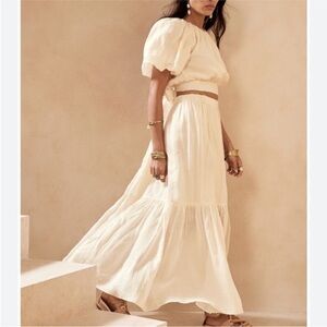 Banana Republic Ramie Open Back Top and Matching Maxi Skirt NWT